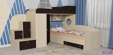 Детская кровать-шкаф Кадет-2, корпус Дуб, фасад Венге в Брянске