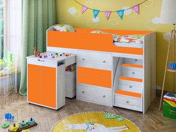 Детская кровать-шкаф Малыш 1600, корпус Винтерберг, фасад Оранжевый в Брянске