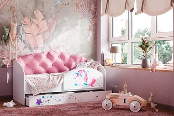 Детская кровать Звездочка с бортиком, Розовый в Брянске
