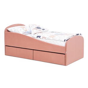 Мягкая кровать с ящиками Letmo 190х80 пудровый (велюр) в Брянске