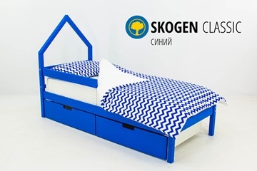 Кровать-домик мини Skogen синия в Брянске