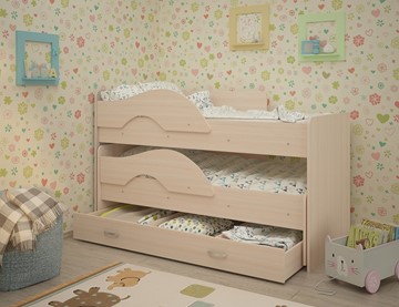 Детская 2-х ярусная кровать ТМК Радуга 1.6 с ящиком, цвет Млечный дуб в Брянске