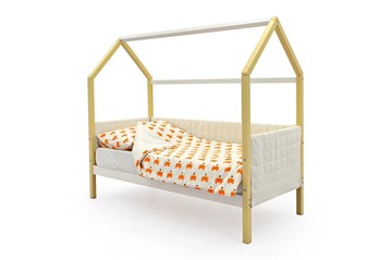 Кровать-домик детская «Svogen бежево-белый» мягкая в Брянске