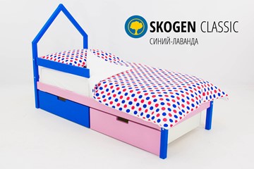 Детская кровать-домик мини Skogen синий-лаванда в Брянске
