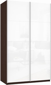 Шкаф 2-х створчатый Прайм (Белое стекло/Белое стекло) 1200x570x2300, венге в Брянске