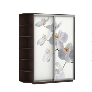 Шкаф Экспресс 1900x600x2200, со стеллажом, Орхидея белая/венге в Брянске