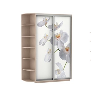 Шкаф Экспресс 1700x600x2200, со стеллажом, Орхидея белая/дуб молочный в Брянске