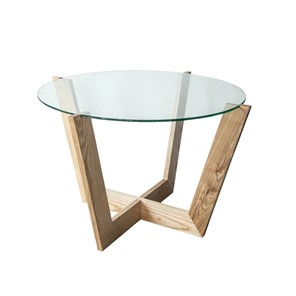 Стеклянный столик в зал Оникс-10, Натуральный массив/Прозрачное стекло в Брянске