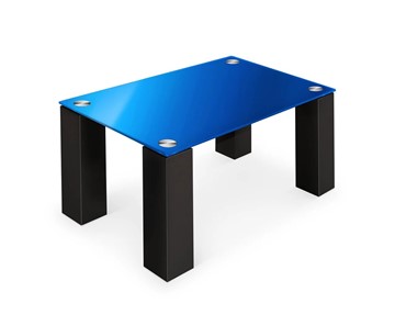Журнальный столик Колизей-8, черный/синее стекло в Брянске
