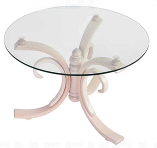Круглый столик СЖ 5 беленый дуб/стекло в Брянске