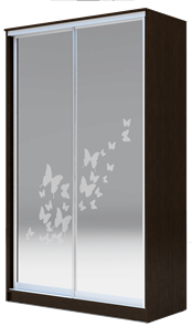 Шкаф 2400х1362х620 два зеркала, "Бабочки" ХИТ 24-14-66-05 Венге Аруба в Брянске