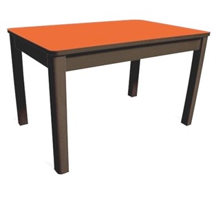 Кухонный стол Айсберг-05 СТ1, венге ЛДСП/стекло оранжевое/42 прямые массив венге в Брянске