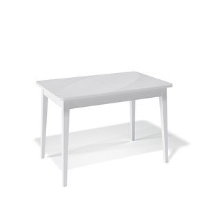 Обеденный раздвижной стол Kenner 1100M (Белый/Стекло белое сатин) в Брянске