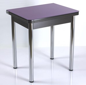 Кухонный пристенный стол СПА-02 СТ2, венге ЛДСП/стекло фиолетовый/39 прямые трубки хром в Брянске