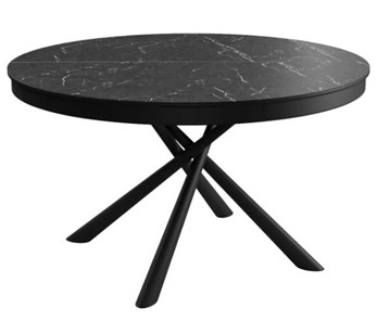 Керамический обеденный стол DikLine KR120 мрамор черный Калаката/опоры черные в Брянске