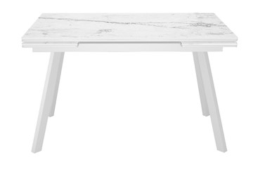 Керамический кухонный стол DikLine SKA125 Керамика Белый мрамор/подстолье белое/опоры белые (2 уп.) в Брянске