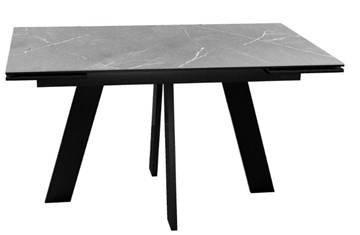 Стол кухонный раскладной DikLine SKM140 Керамика серый мрамор/подстолье черное/опоры черные (2 уп.) в Брянске