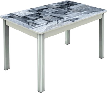 Кухонный стол раскладной Гамбург исп.1 ноги метал. крашеные №23, Фотопечать (Текстура №74) в Брянске