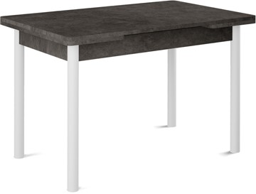 Кухонный стол раскладной Кубика Милан-2 EVO, ноги белые, серый камень в Брянске