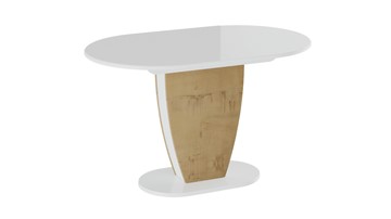 Стол обеденный овальный Монреаль тип 1 (Белый глянец/Бунратти) в Брянске