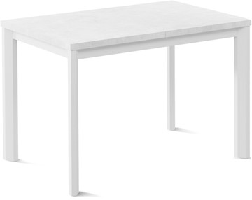 Кухонный стол раскладной Кубика Нагано-1L (ноги металлические белые, белый цемент) в Брянске