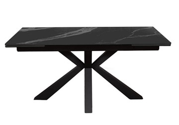 Керамический стол раздвижной DikLine SFE160 Керамика Черный мрамор/подстолье черное/опоры черные (2 уп.) в Брянске