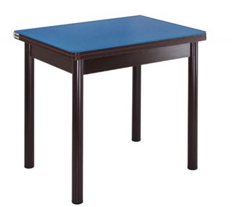 Стеклянный обеденный стол СПА-01 СТ2, венге ЛДСП/стекло синие/38 прямые трубки крашеные коричневый в Брянске