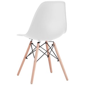Комплект обеденных стульев 4 шт. BRABIX "Eames CF-010", пластик белый, опоры дерево/металл, 532630, 2033A в Брянске