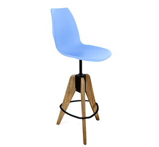 Барный стул SHT-ST29/S92 (голубой pan 278/брашированный коричневый/черный муар) в Брянске