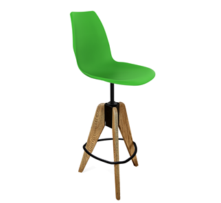 Барный стул SHT-ST29/S92 (зеленый ral 6018/брашированный коричневый/черный муар) в Брянске