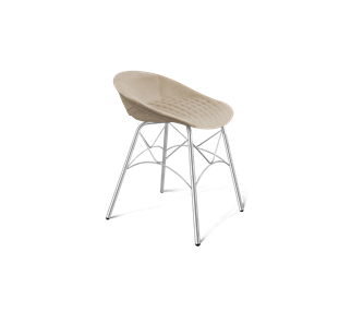 Обеденный стул SHT-ST19-SF1 / SHT-S107 (ванильный крем/хром лак) в Брянске