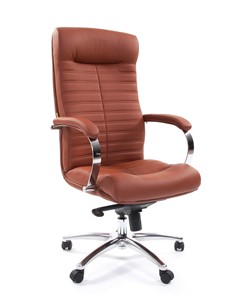 Кресло офисное CHAIRMAN 480 Экокожа Terra 111 (коричневая) в Брянске