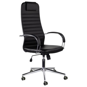 Компьютерное кресло Brabix Premium Pilot EX-610 CH (хром, кожзам, черное) 532418 в Брянске
