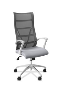 Офисное кресло Топ X белый каркас, сетка/ткань TW / серая/ серая в Брянске