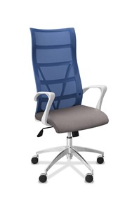 Офисное кресло Топ X белый каркас, сетка/ткань TW / синяя/серая в Брянске