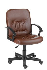 Кресло офисное Чат кожзам коричневый в Брянске