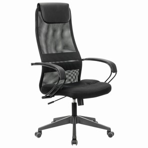 Кресло компьютерное Brabix Premium Stalker EX-608 PL (ткань-сетка/кожзам, черное) 532090 в Брянске