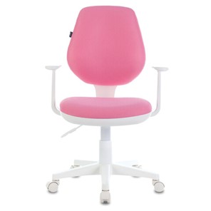 Компьютерное кресло Brabix Fancy MG-201W (с подлокотниками, пластик белый, розовое) 532409 в Брянске