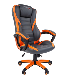 Компьютерное кресло CHAIRMAN GAME 22 эко кожа, серый/оранжевый в Брянске