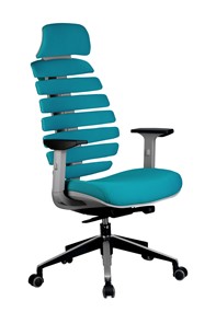 Офисное кресло Riva Chair SHARK (Лазурный/серый) в Брянске