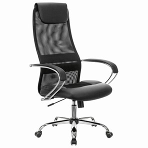 Кресло офисное Brabix Premium Stalker EX-608 CH (хром, ткань-сетка/кожзам, черное) 532091 в Брянске