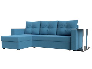 Угловой раскладной диван Атланта Лайт, Амур голубой (микровельвет) в Брянске
