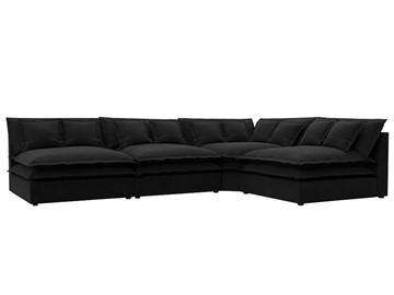 Угловой диван Лига-040, Черный (микровельвет) в Брянске