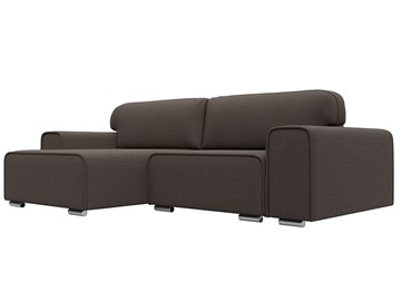 Угловой диван с оттоманкой Лига-029, Амур коричневый (Рогожка) в Брянске