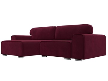 Угловой диван с оттоманкой Лига-029, Бордовый (Микровельвет) в Брянске