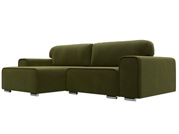 Угловой диван с оттоманкой Лига-029, Зеленый (Микровельвет) в Брянске