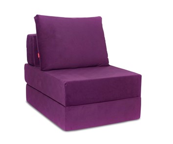 Бескаркасное кресло-кровать Окта, велюр фиолетовый в Брянске