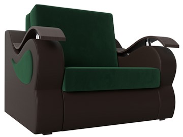 Кресло раскладное Меркурий (60), Зеленый\Коричневый (Велюр\Экокожа) в Брянске