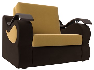Кресло раскладное Меркурий (60), Желтый\коричневый (Микровельвет\Экокожа) в Брянске