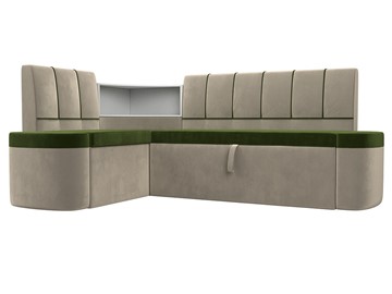 Кухонный диван Тефида, Зеленый\Бежевый (Микровельвет) в Брянске
